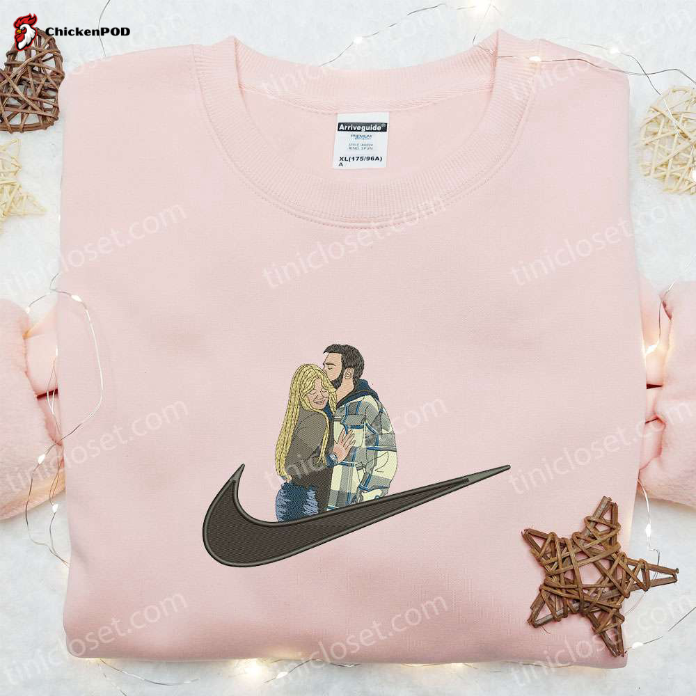 Couple x Nike Swoosh Embroidered Shirt Valentine Hoodie & T-Shirt – Trendy Nike Inspired Apparel