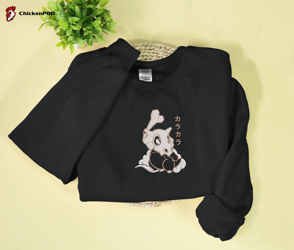 Cubone Embroidered Sweatshirt: Unique Skull Sweater for Christmas & Birthday Gifts