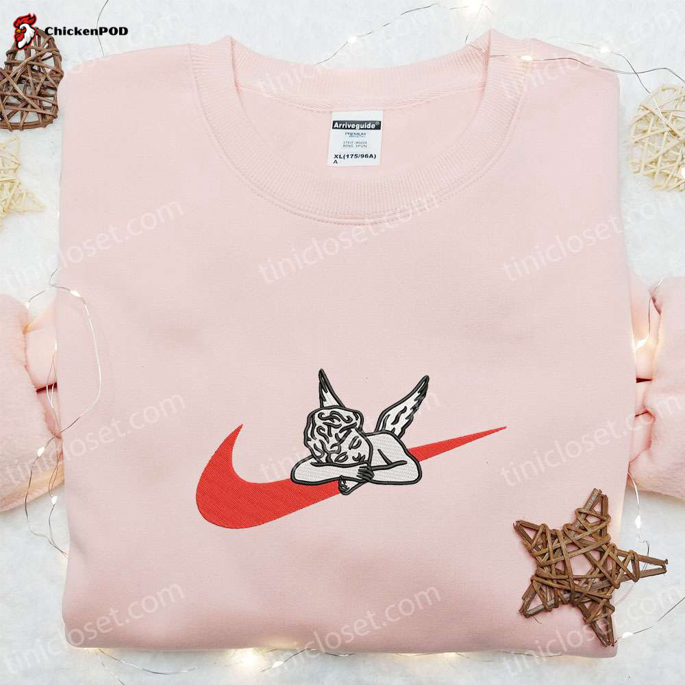 Cupid Angel x Nike Swoosh Embroidered Shirt & Valentine Hoodie – Perfect Gift Idea for Valentine s Day