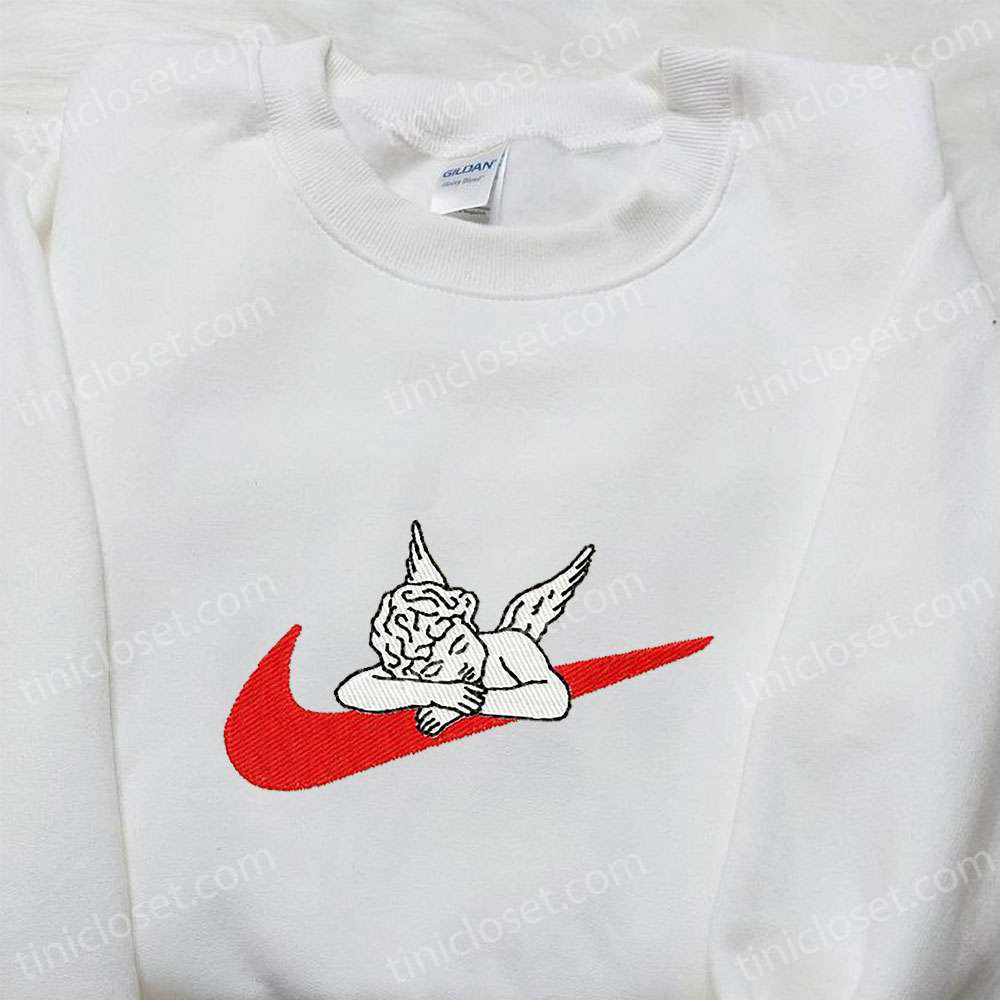 Cupid x Nike Swoosh Embroidered Shirt – Valentine s Day Custom Nike Tee