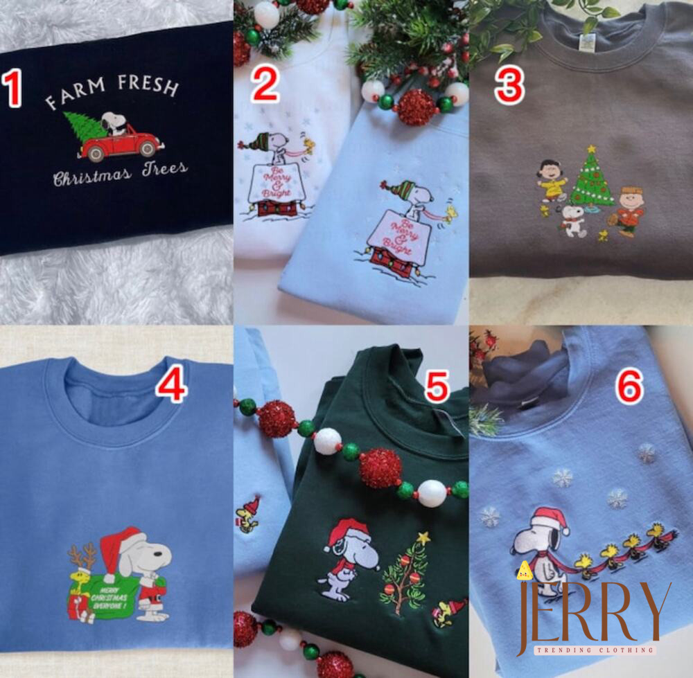 Stylish Embroidered Christmas Clothing Festive Crewneck for the Holidays