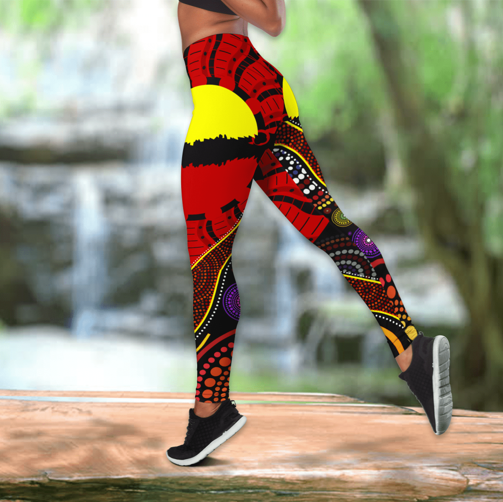 Customized Name Aboriginal didgeridoo Eagle Flag Combo Legging Hollow Tank