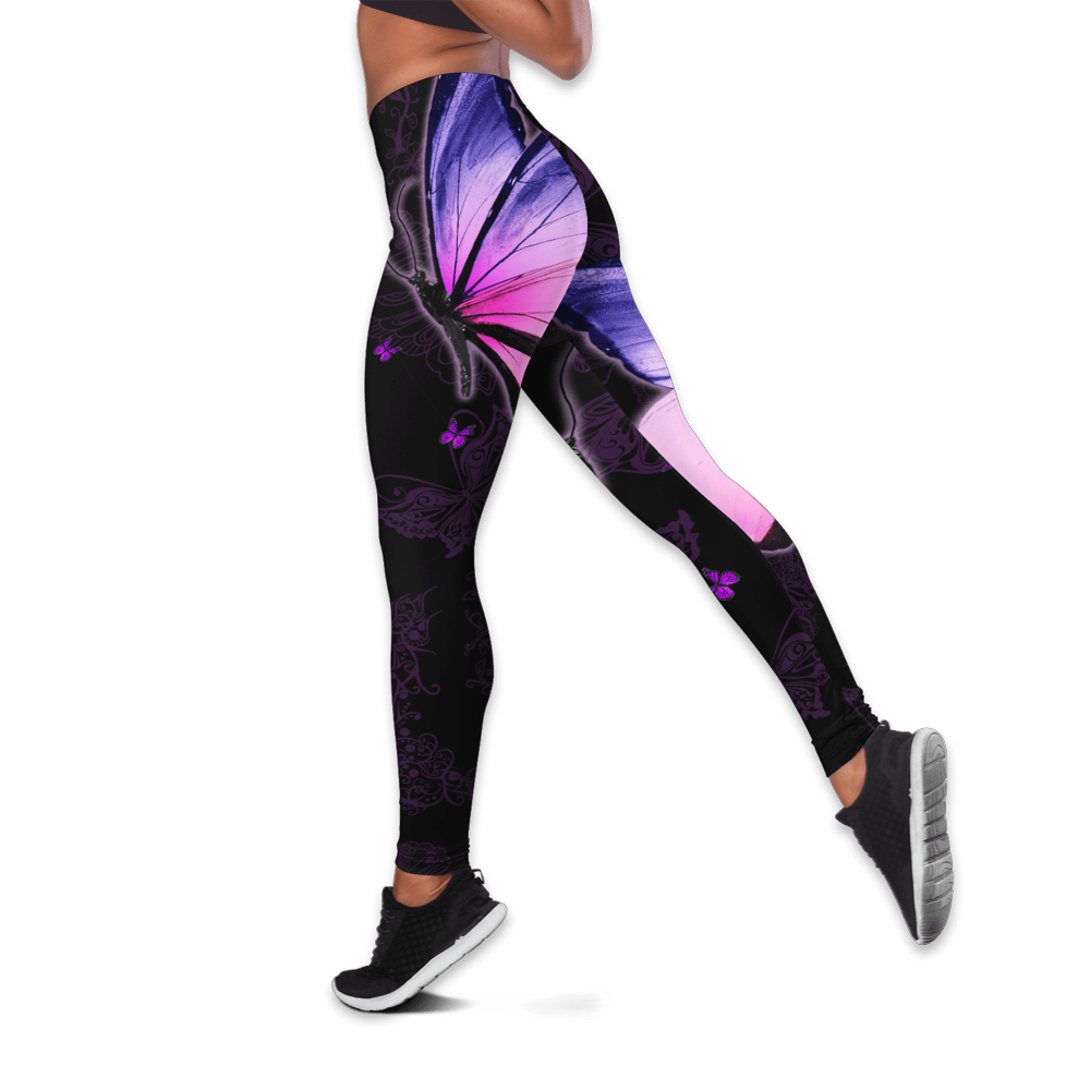 Customized name Butterfly Combo Legging + Hollow Tanktop