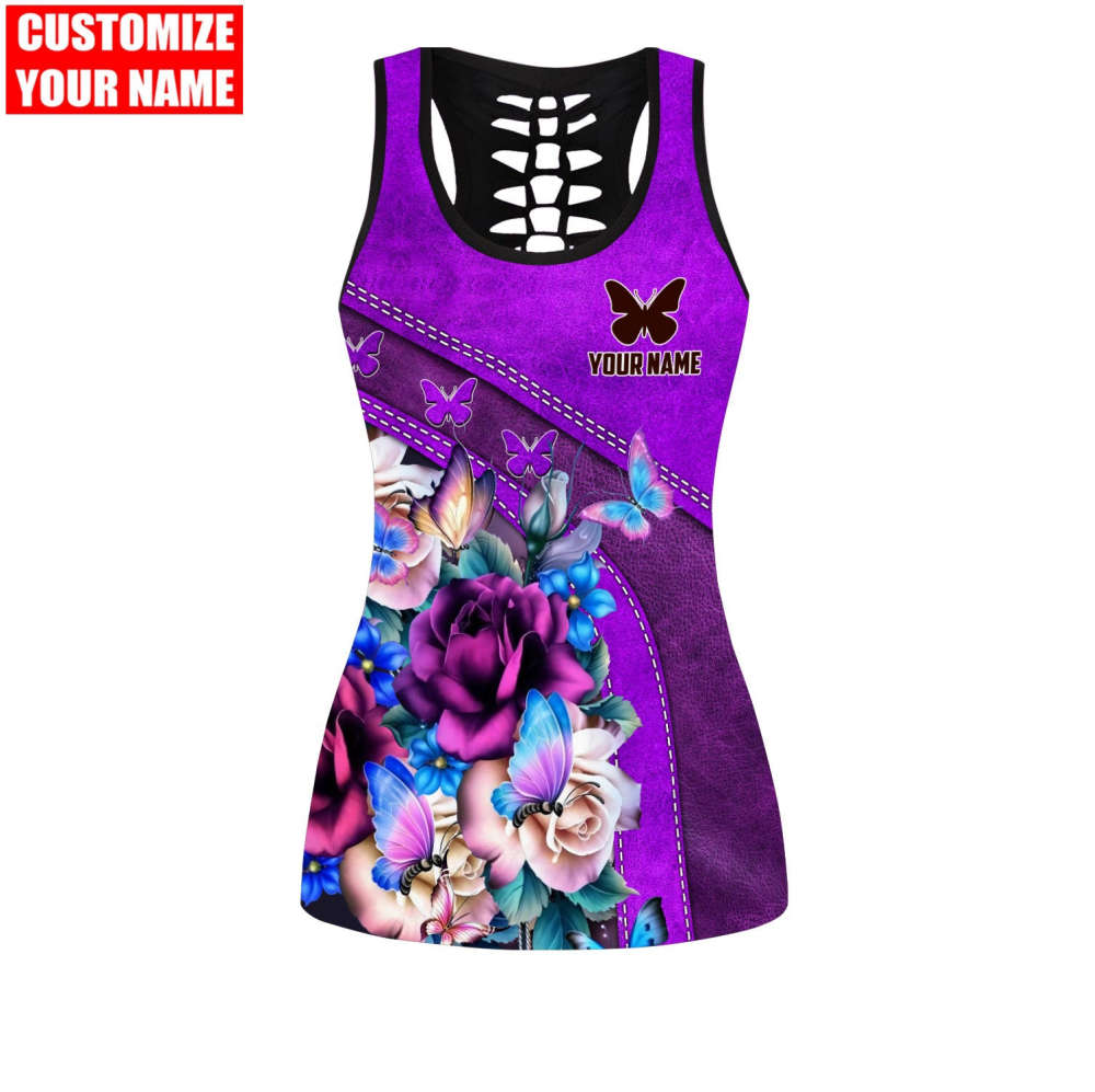 Customized Name Butterfly Combo Legging + Tanktop