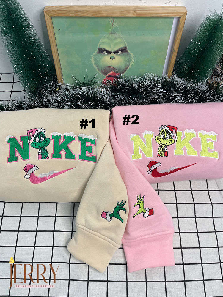 Disney Nike Stitch & Angel Christmas Sweatshirts – Festive Embroidered Couple s Apparel