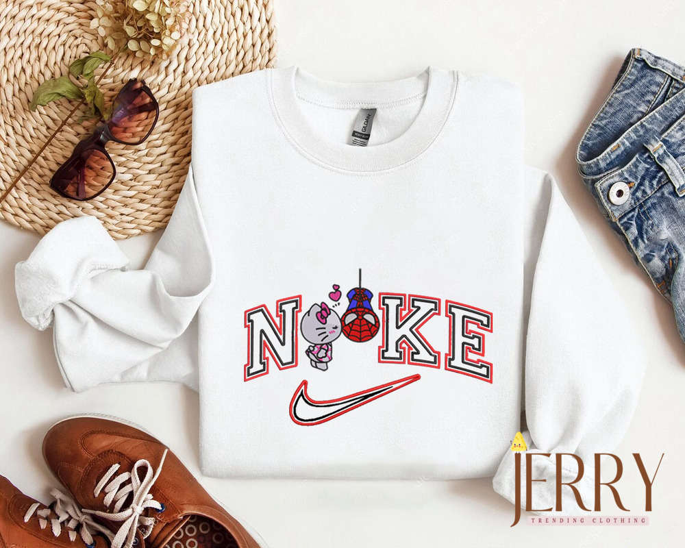 Hello Kitty & Spiderman Nike Sweatshirt: Cute Valentines Day Gift for Couples