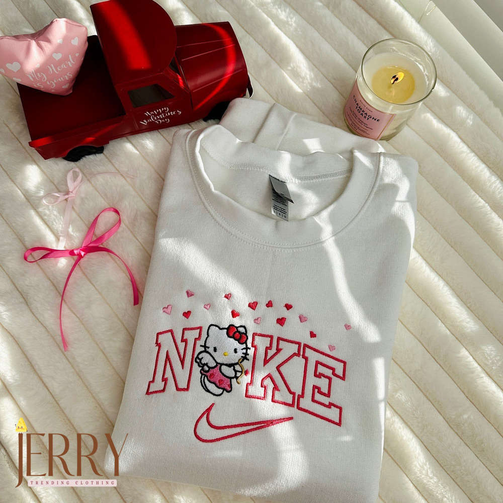 Cute Hello Kitty Nike Embroidered Sweatshirt – Perfect Valentines Day Gift for Girlfriend