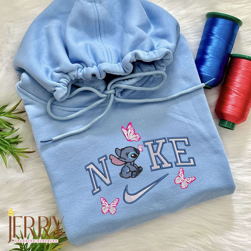 Cute Stitch Disney Nike Embroidered Sweatshirt & Hoodies: Adorable Matching Apparel for Disney Fans