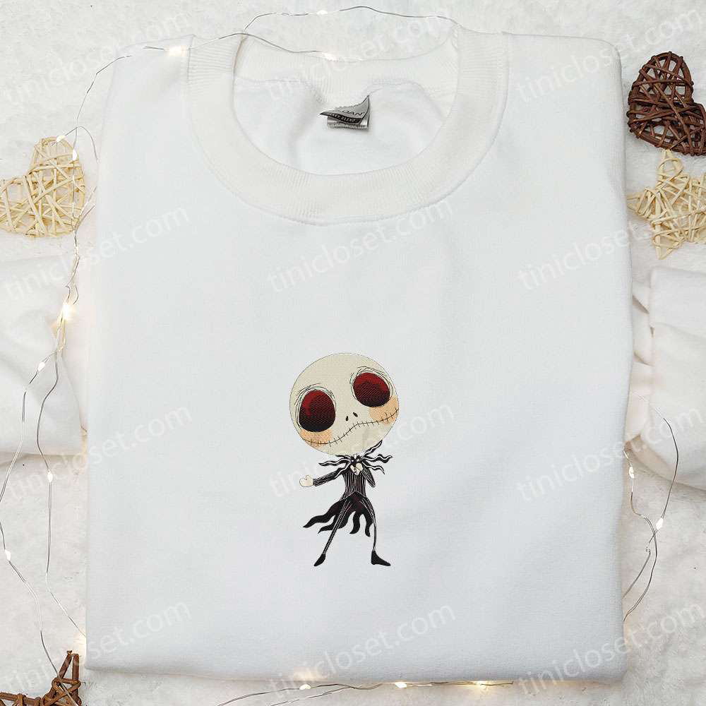 Dancing Jack Skellington Nightmare Before Christmas Shirt: Best Halloween Gift for Family Embroidered with Halloween Movie Theme