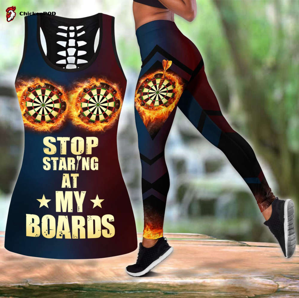 Darts Player Stop Staring 3D Printed Combo Legging Tank Top