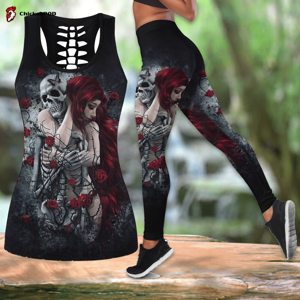 Death Girl Love Skull tanktop & legging outfit For Women Sport Gifts Sport Gifts