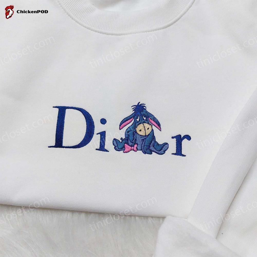 Dior Eeyore Embroidered Sweatshirt: Disney Winnie the Pooh Shirt Stylish Embroidered Hoodie