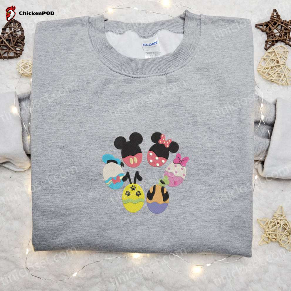 Disney Characters Easter Eggs Embroidered Shirt & Hoodie: Perfect Thanksgiving Day Gift Idea