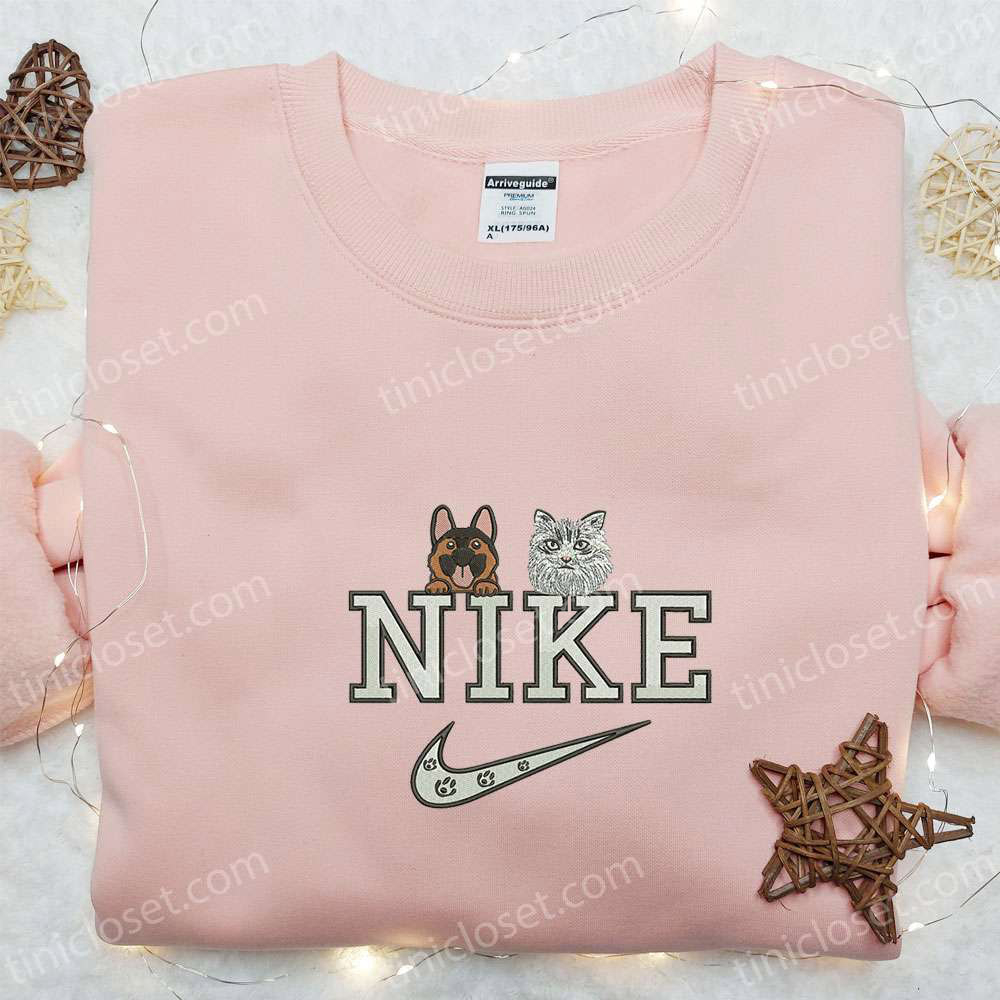 Nike Embroidered Dog and Cat Shirt: Custom Animal Gift Best Birthday Ideas