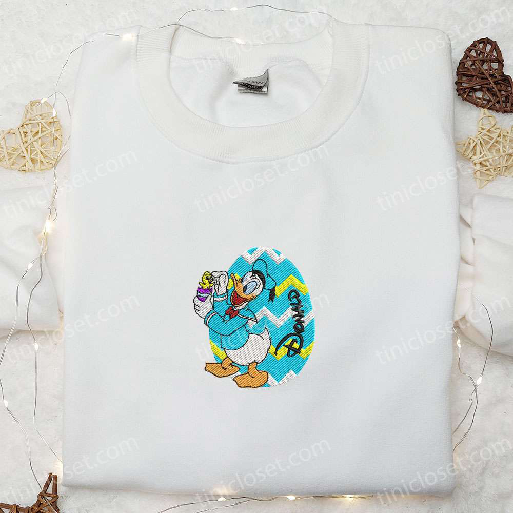 Disney Characters Embroidered Hoodie – Donald Duck With Easter Chick Shirt – Perfect Thanksgiving Day Gift Idea