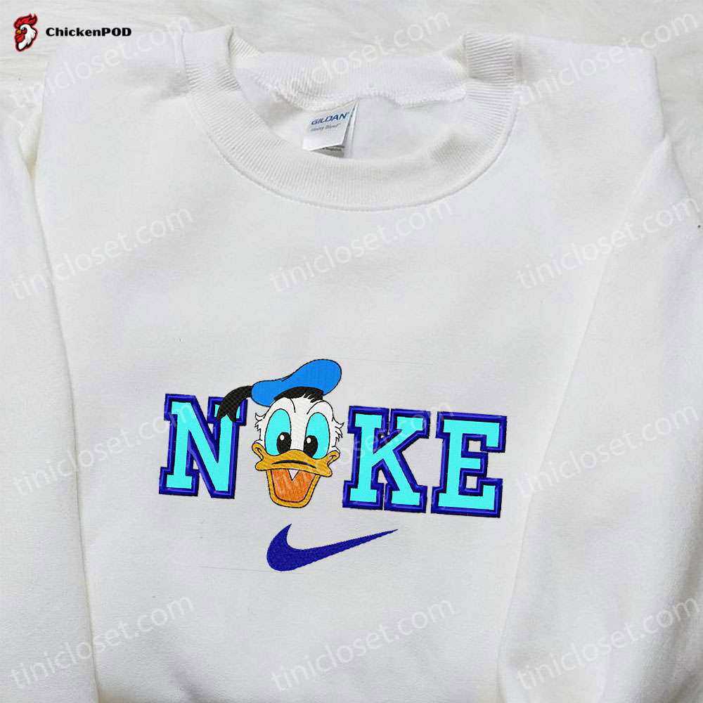 Donald Duck x Nike Cartoon Embroidered Sweatshirt & Shirt: Iconic Collaboration with Nike-Inspired Designs