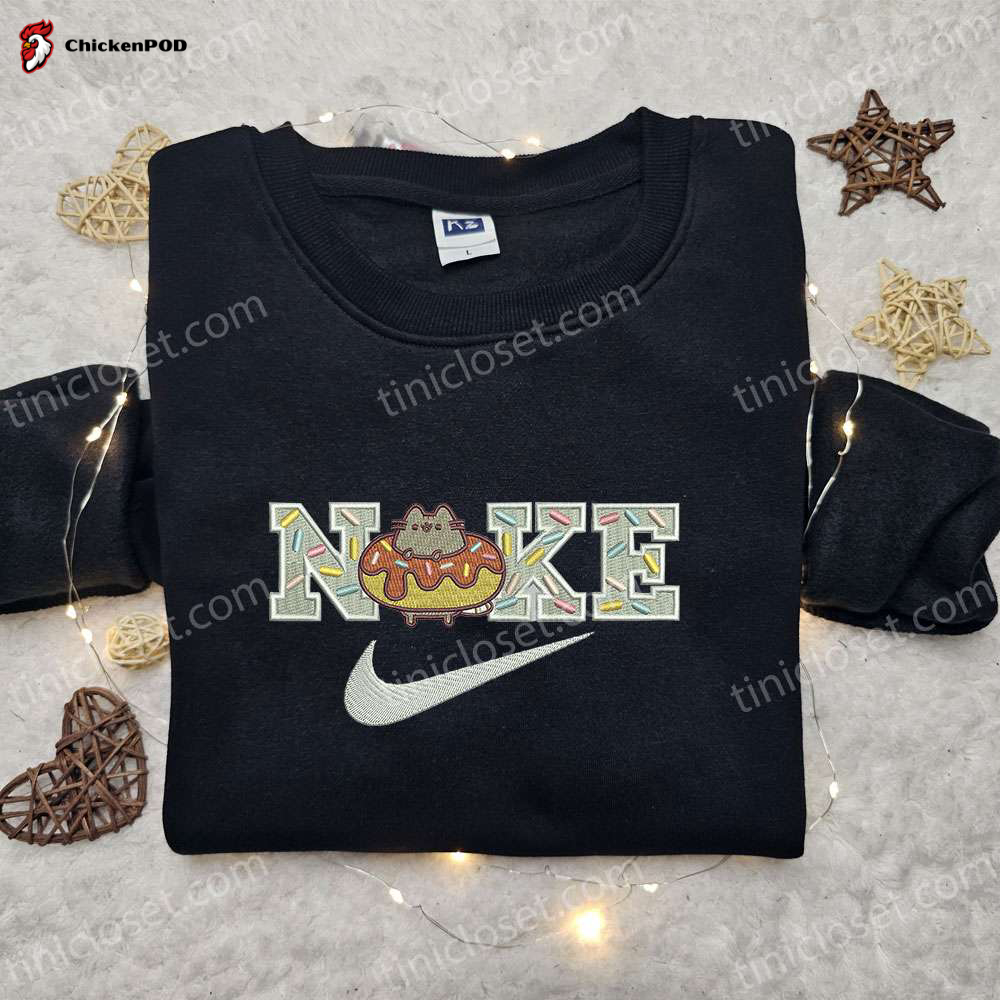 Custom Donut Cat x Nike Cartoon Embroidered Shirt – Best Birthday Gift Ideas