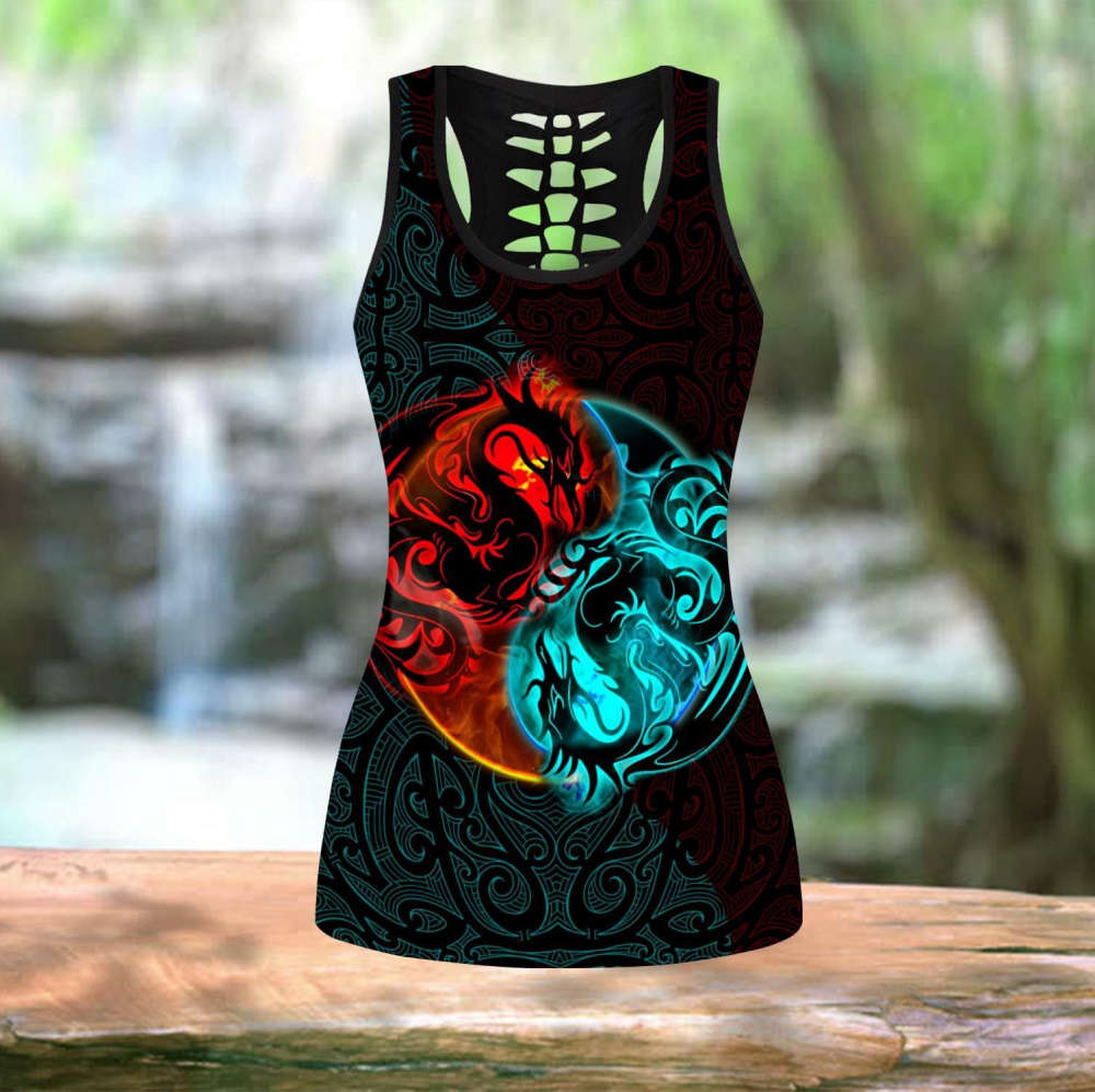 Dragon Yin&Yang Art 3D Over Printed Legging & Tank top For Women Sport Gifts-ML