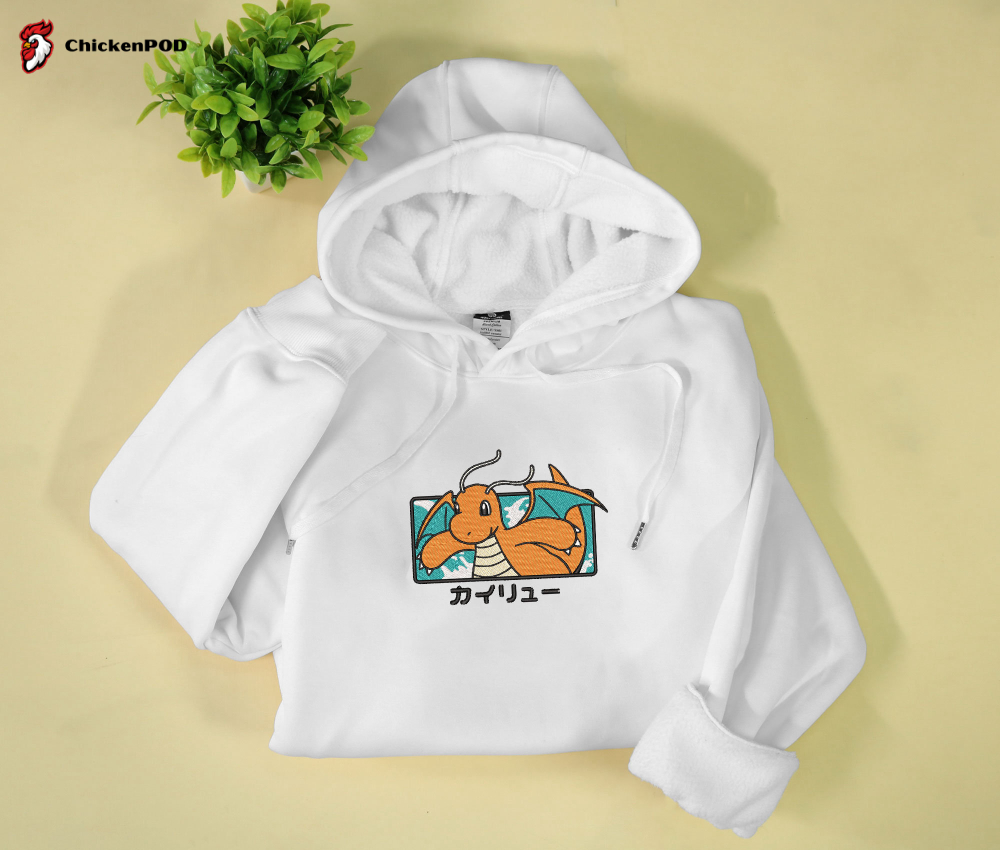 Dragonite Embroidered Hoodie: Unique Gifts for Christmas Birthdays & Valentine s Day