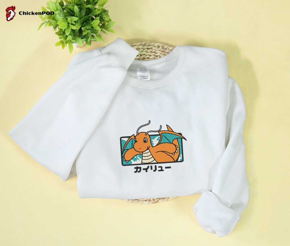 Dragonite Embroidered Sweatshirt – Perfect Gift for Christmas Birthdays & Holidays