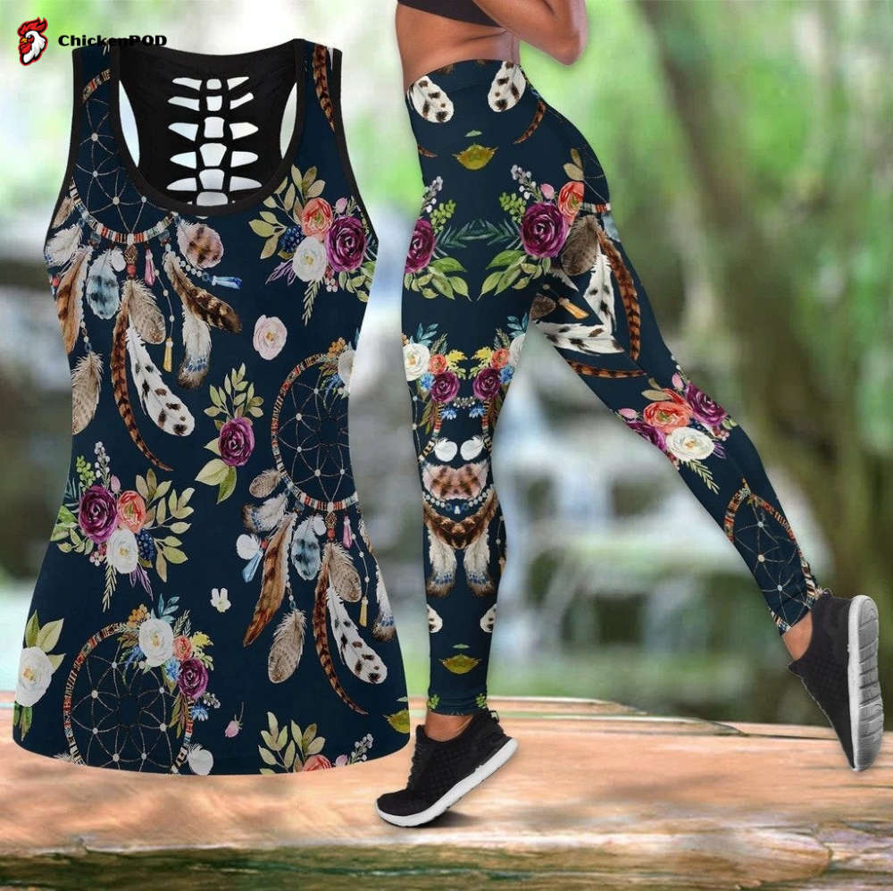 Flowers Skull Hollow Tank Top Or Legging