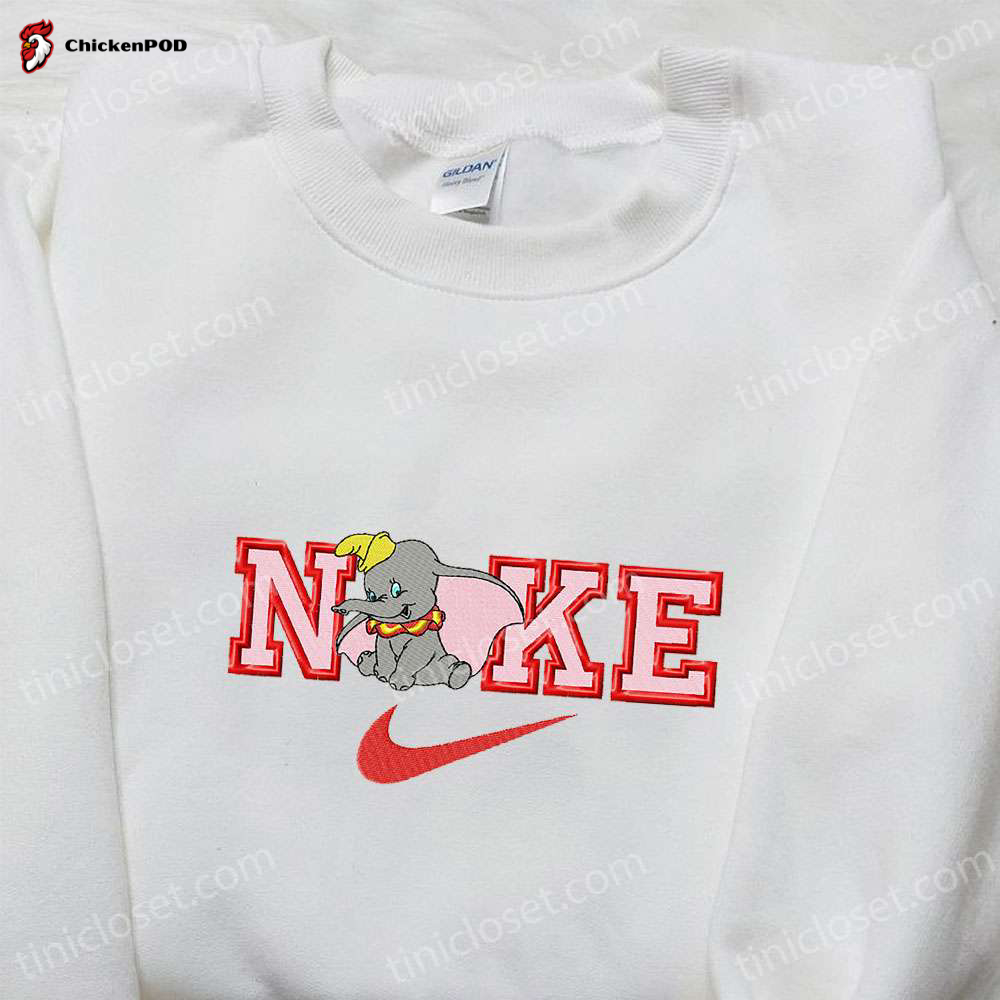 Dumbo x Nike Cartoon Embroidered Sweatshirt: Disney Inspired Shirt with Nike Design