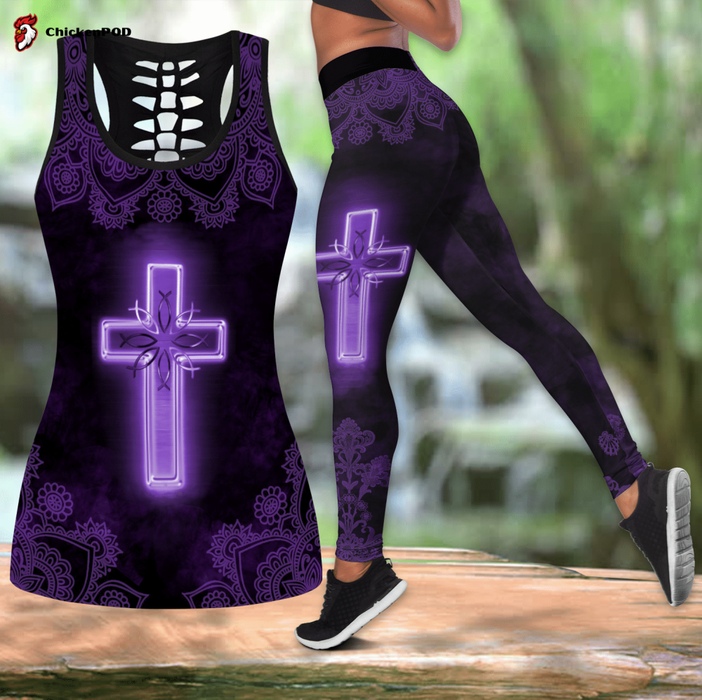 Easter Cross Purple Combo Legging + Tank