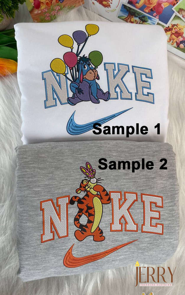 Eeyore & Tigger Disney Nike Embroidered Sweatshirts: Fun & Authentic Disney Characters on Premium Nike Apparel!