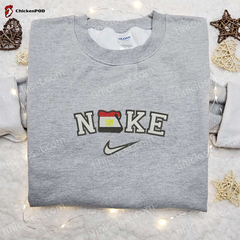 Stylish Egypt x Nike Swoosh Embroidered Shirts: Show Your Nation Pride with Custom Nike Tees!