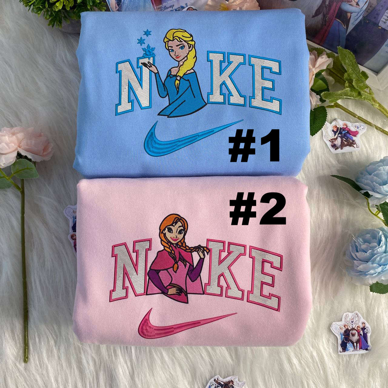 Elsa & Anna Disney Nike Sweatshirts: Exquisite Embroidered Frozen Apparel