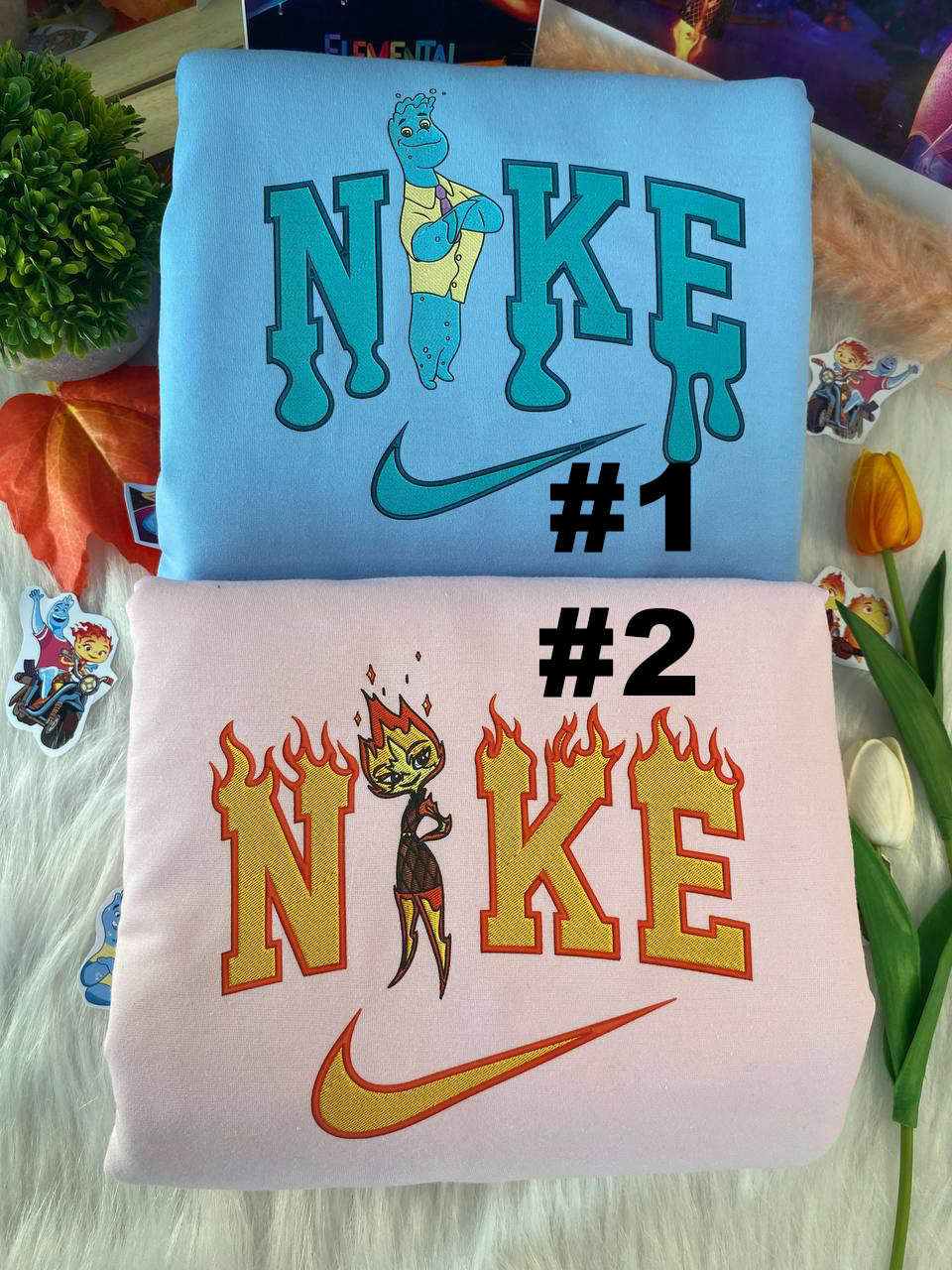 Disney Nike Embroidered Sweatshirts: Ember And Wade Elemental Collection