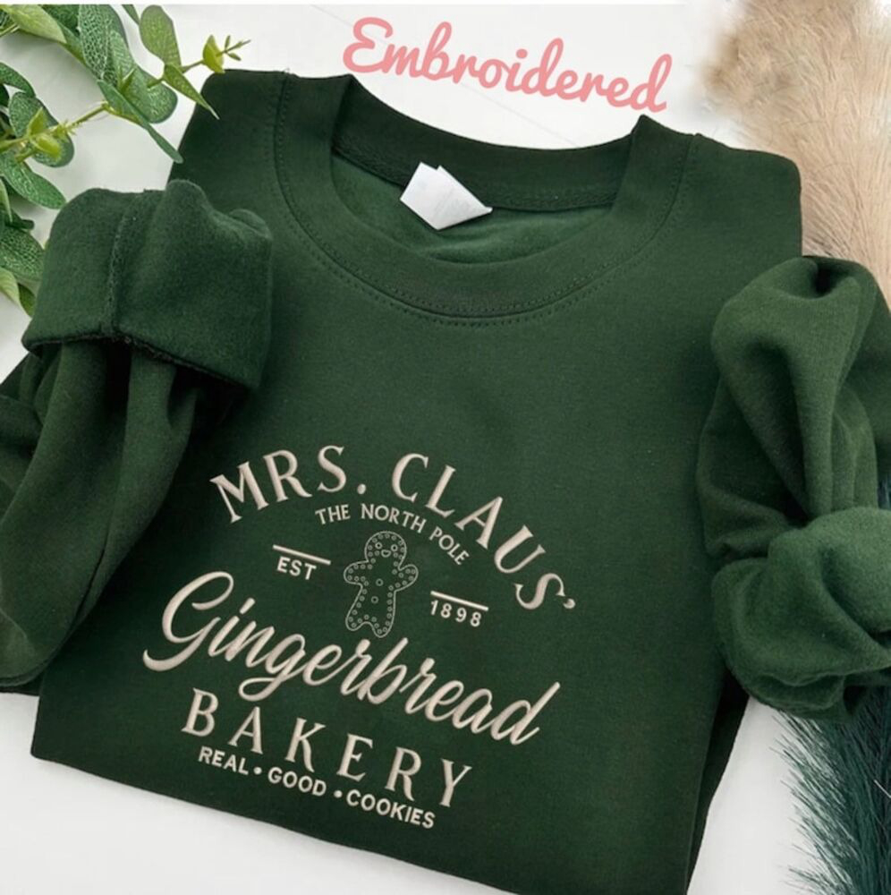 Mrs Claus Gingerbread Barkey Sweatshirt: Festive Holiday Pullover & Christmas Gift – Unisex Sweater