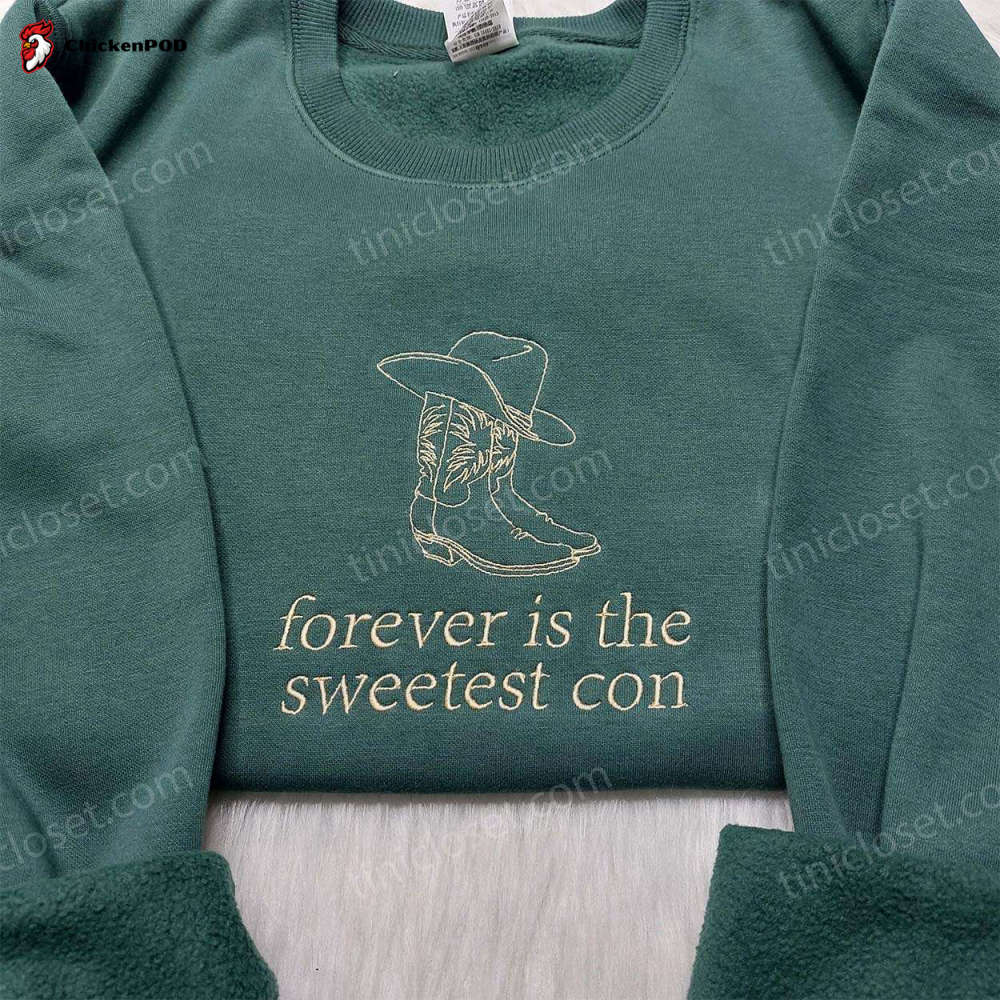 Forever is the Sweetest Con Embroidered Shirt: Typography & Vintage Designs