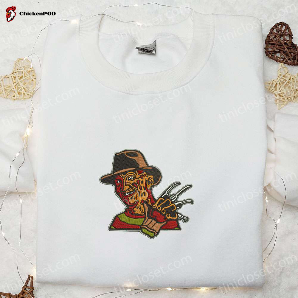 Spooky Freddy Krueger Embroidered Sweatshirt: Ultimate Horror Movie Hoodie & Best Halloween Gift Idea