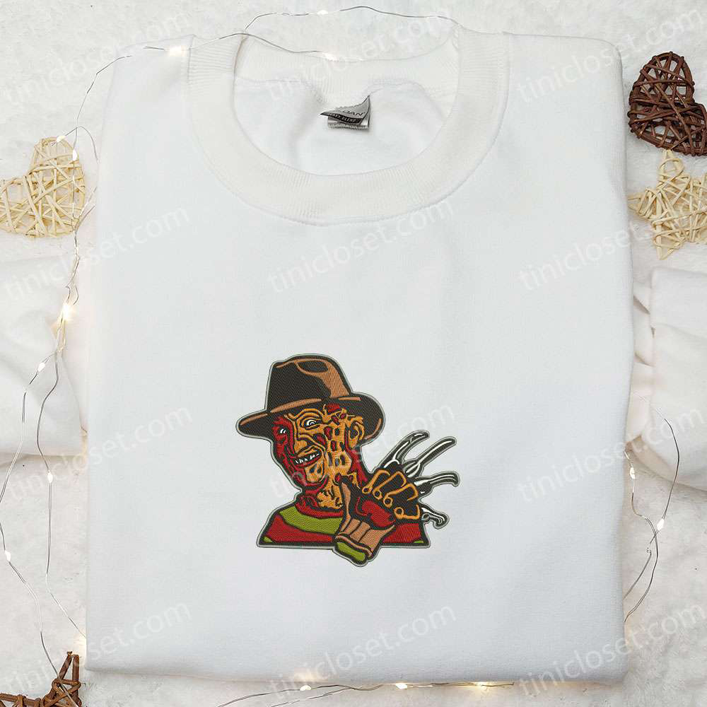 Spooky Freddy Krueger Embroidered Sweatshirt: Ultimate Horror Movie Hoodie & Best Halloween Gift Idea