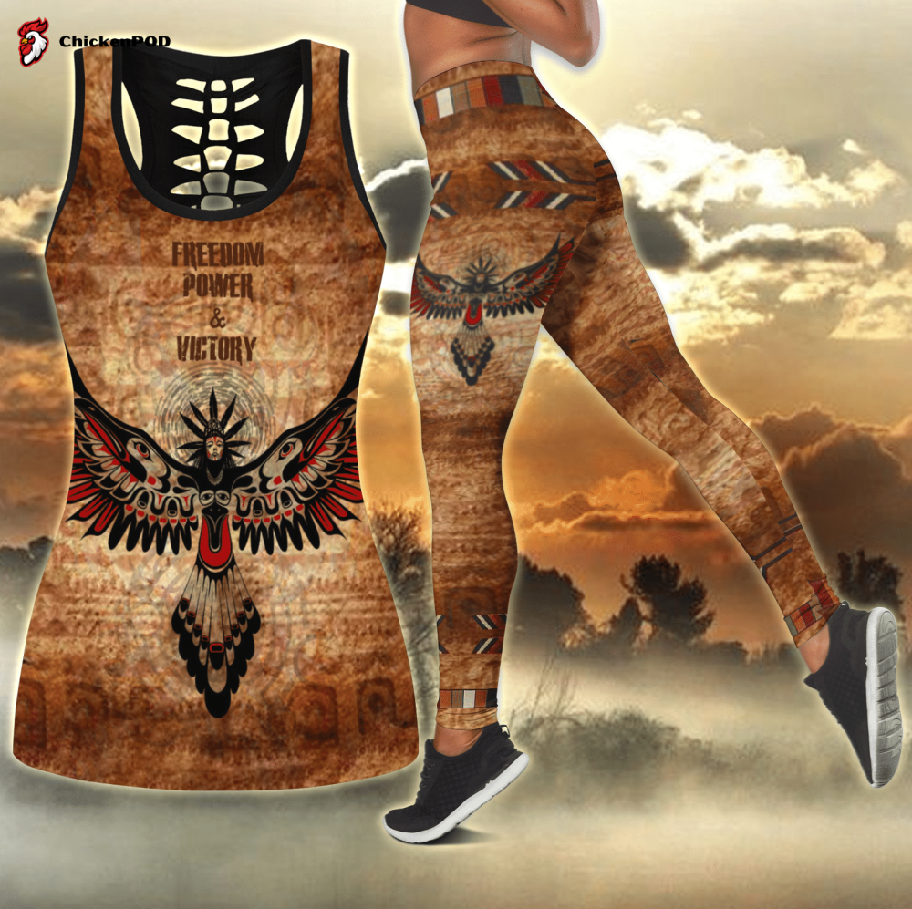 Native Spirit Wolf 3D Over Printed Legging & Tank top-ML