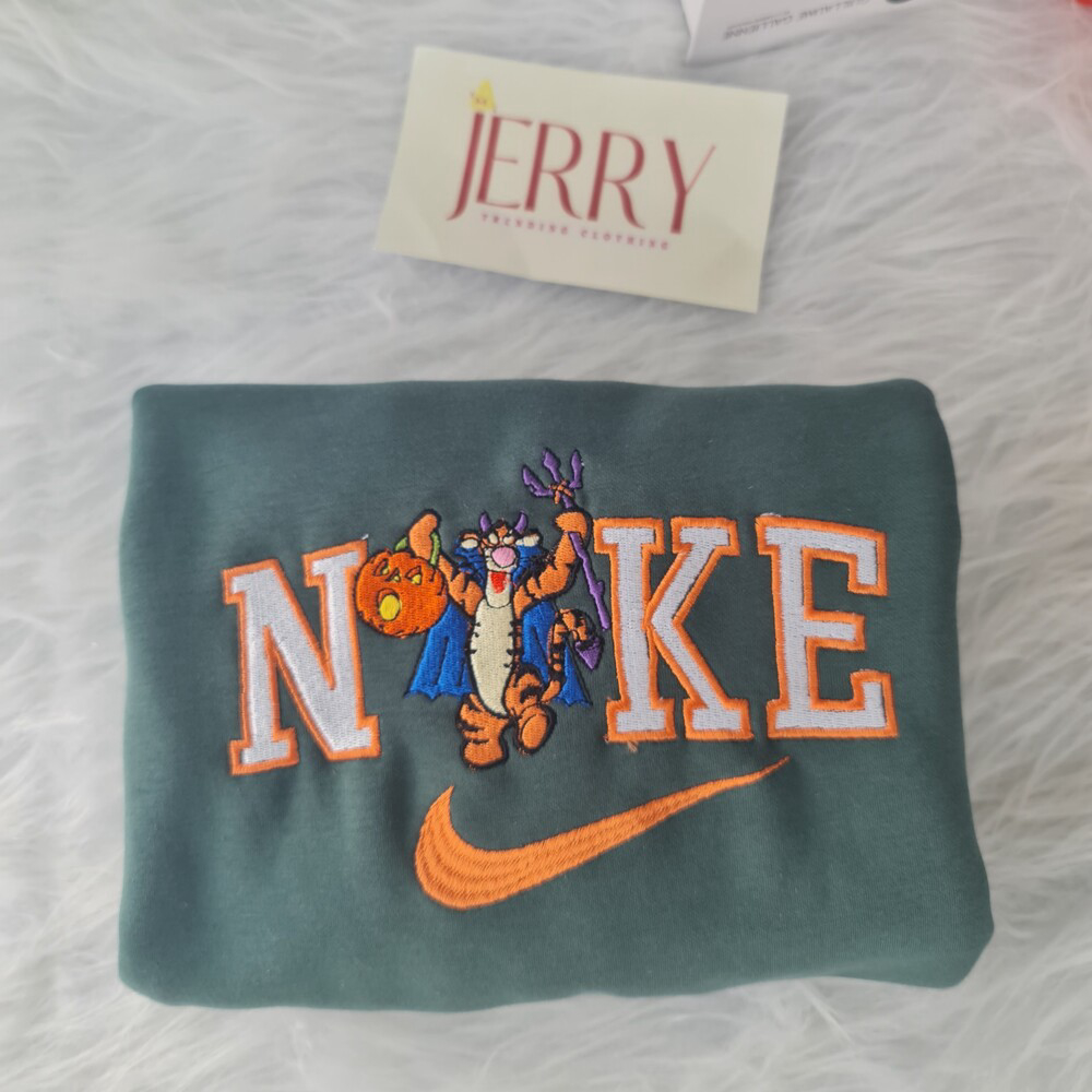 Funny Tigger Disney Nike Embroidered Sweatshirt: Perfect Halloween Couple s Gift