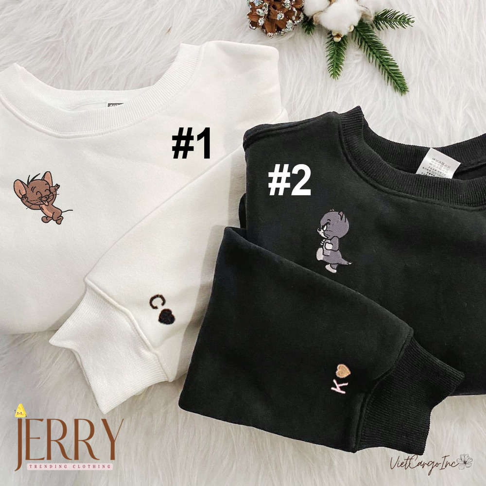 Embroidered Funny Tom And Jerry Sweatshirt: Matching Hoodies