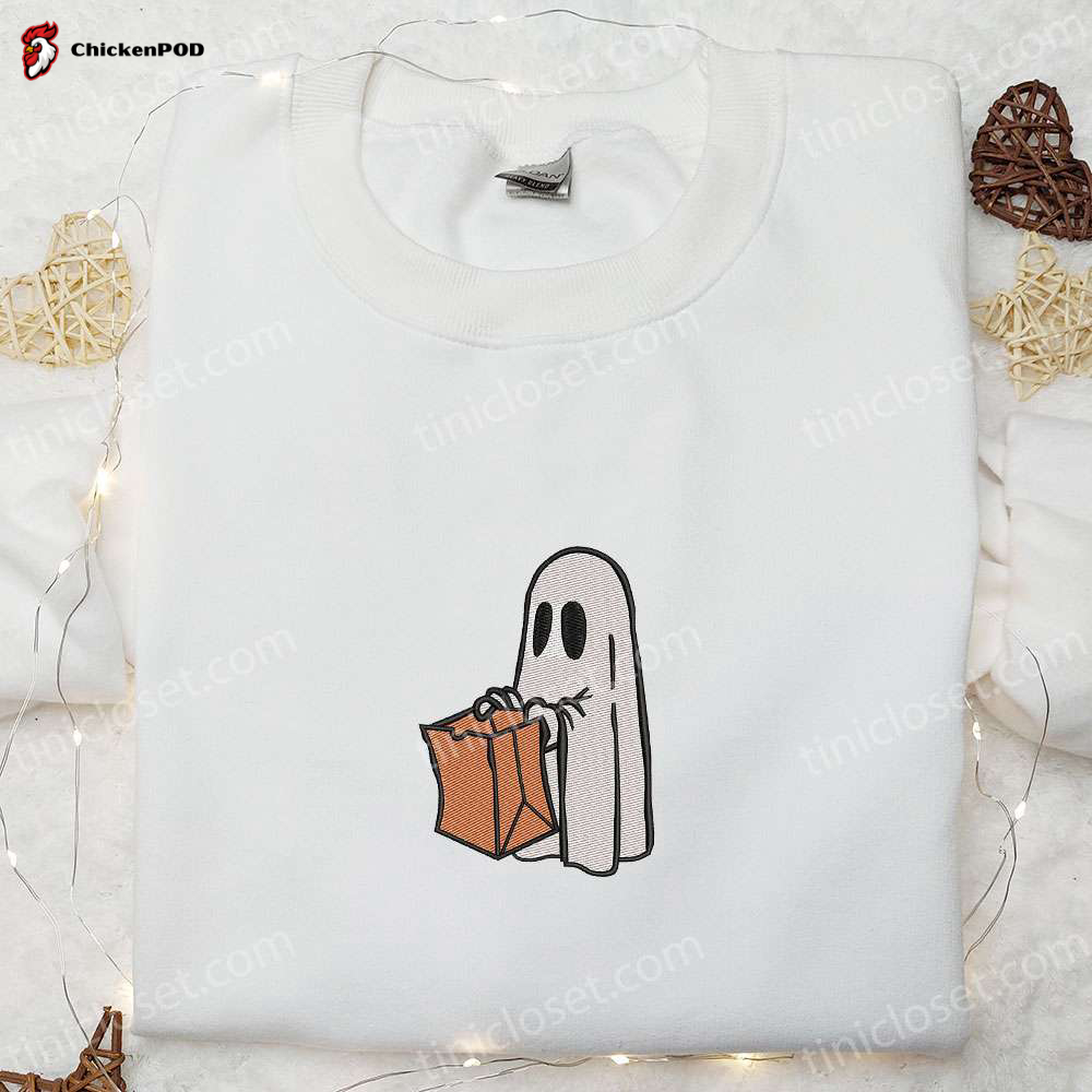 Spooky Style: Ghost Box Embroidered Sweatshirt & Halloween Shirt – Top Halloween Gift Ideas