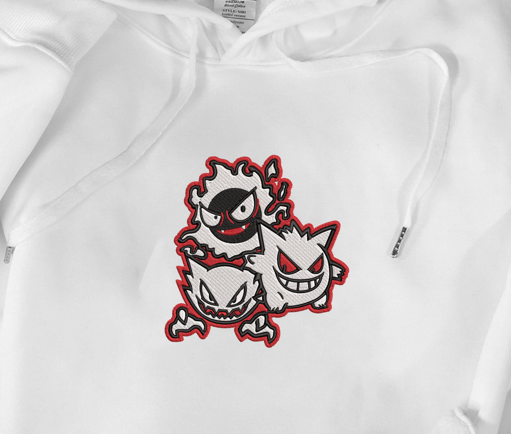 Ghost Gengar Embroidered Hoodie – Stylish Sweatshirt & Shirt Gift