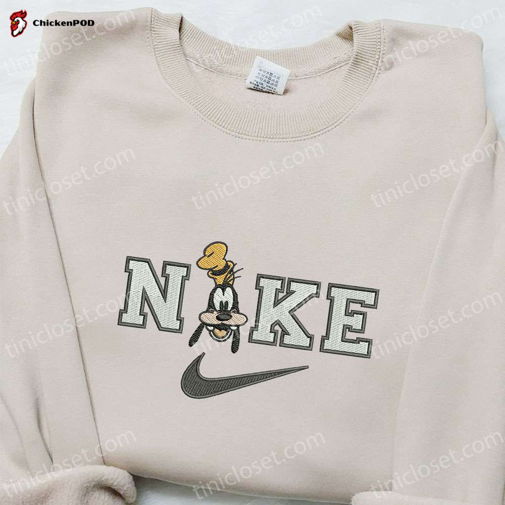 Goofy x Nike Cartoon Embroidered Hoodie Disney Sweatshirt Nike Inspired Shirt