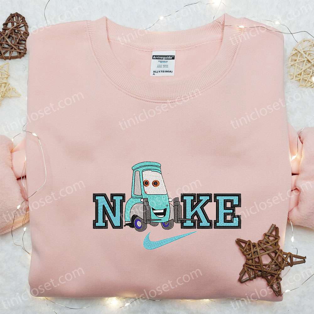 Cartoon Embroidered Sweatshirt: Guido x Nike Pixar Cars Disney Shirt Nike Inspired