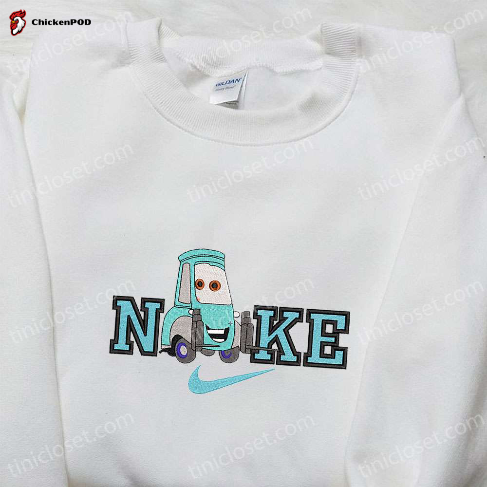 Cartoon Embroidered Sweatshirt: Guido x Nike Pixar Cars Disney Shirt Nike Inspired