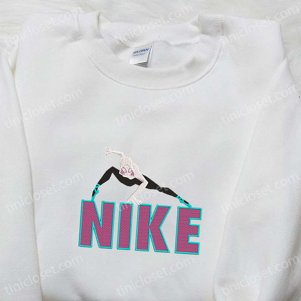 Gwen Stacy x Nike Cartoon Embroidered Sweatshirt: Marvel Comic Inspired Shirt