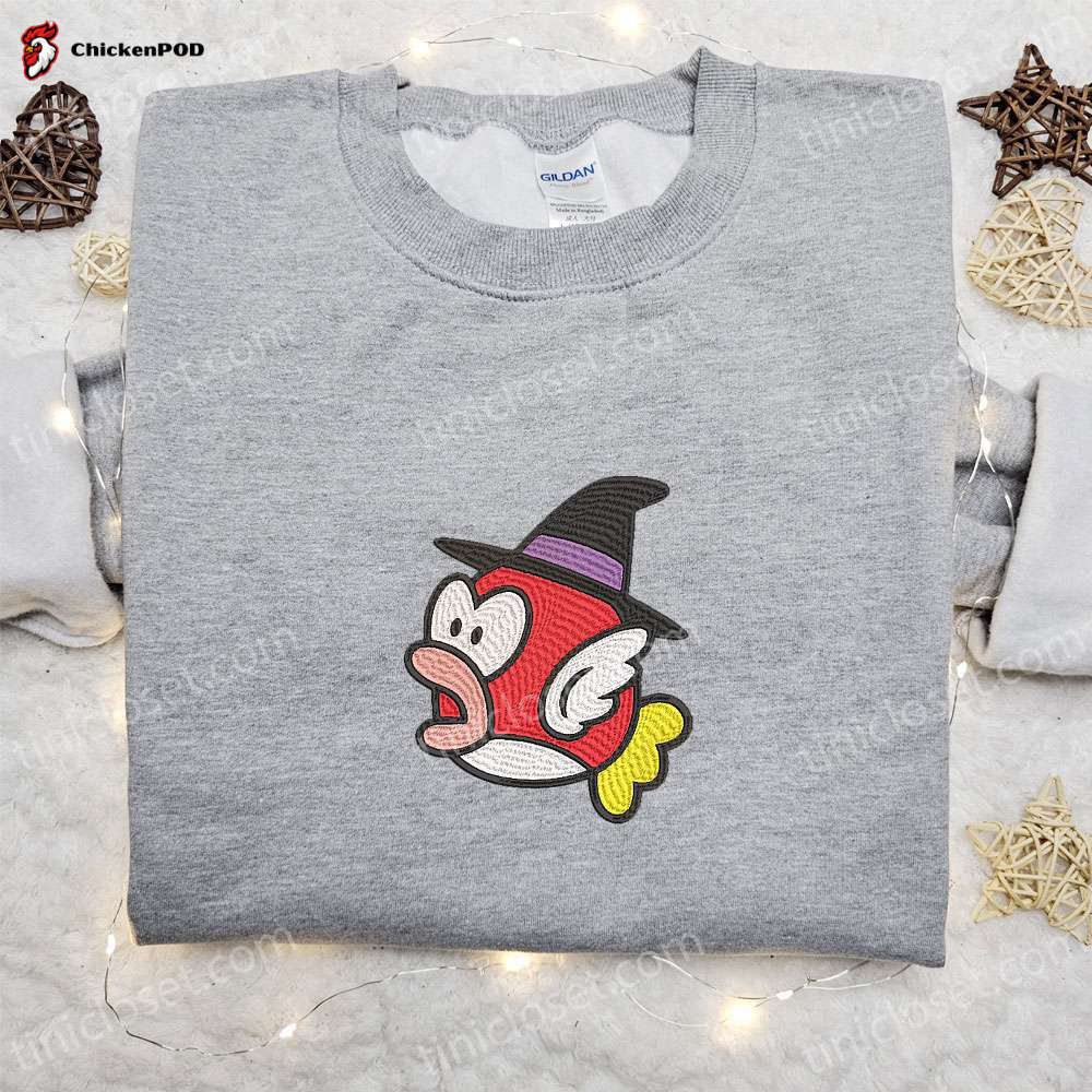 Halloween Super Mario Witch Cheep Cheep Embroidered Shirt Sweatshirt & Hoodie – Funny Cute & Spooky!