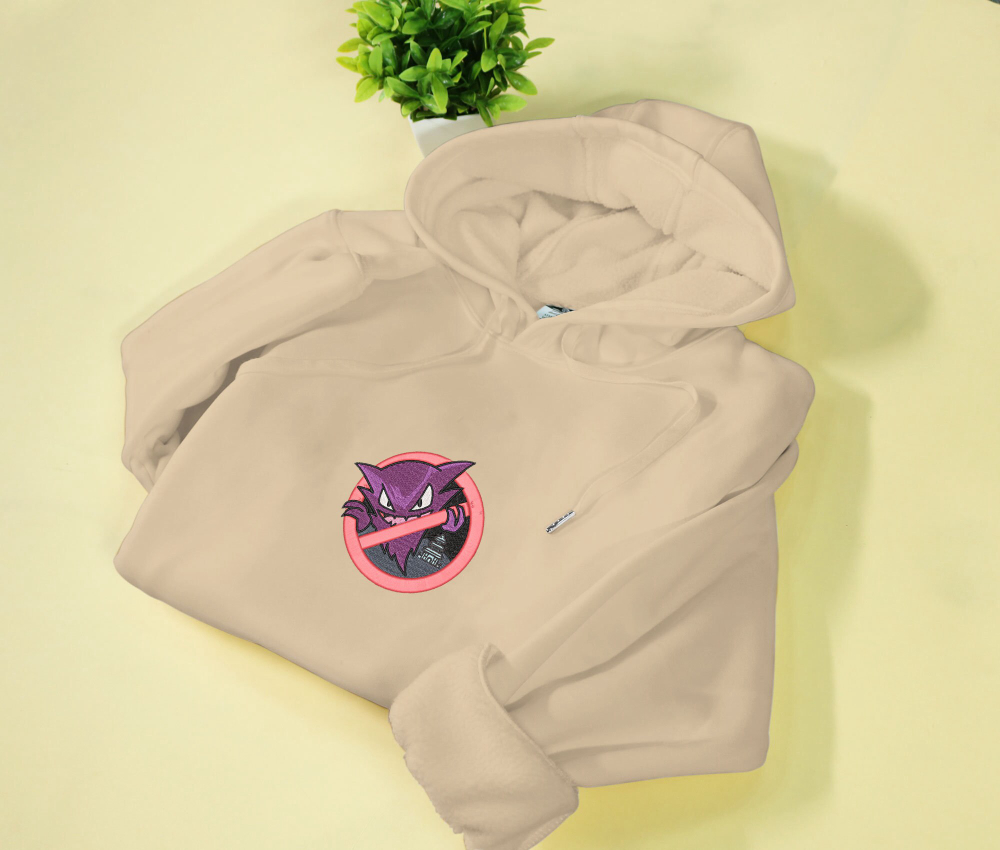 Ghostly Style: Haunter Embroidered Hoodie – Perfect Sweatshirt Gift