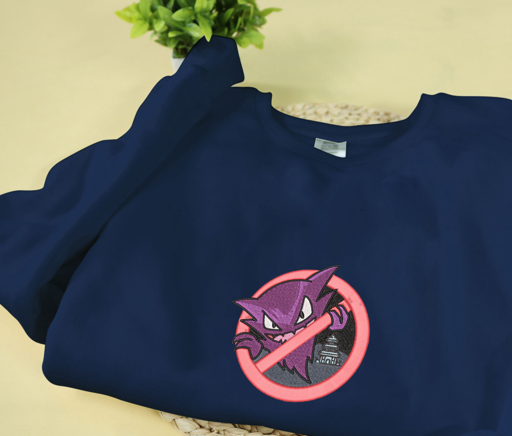 Anime Haunter Embroidered Sweatshirt: Ghost Haunter Shirt for Unique Gifts