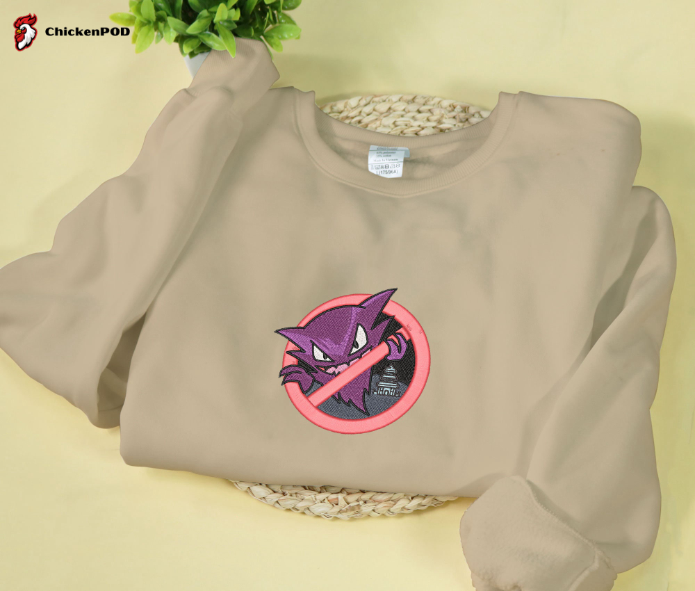 Ghostly Haunter Sweatshirt: Anime Embroidered Shirt for Unique Gifts