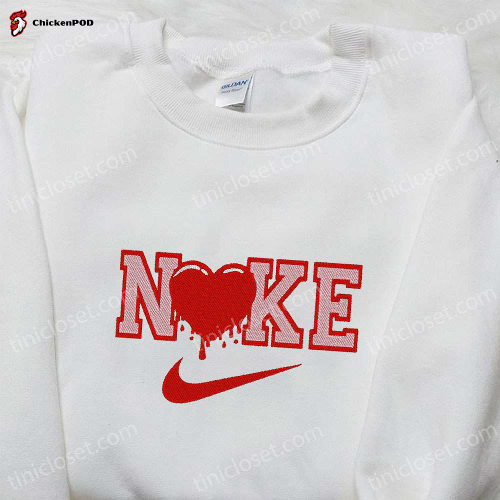 Custom Heart x Nike Embroidered Shirt – Perfect Valentine s Day Gift Idea