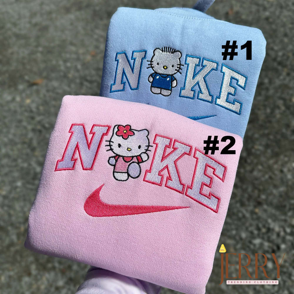 Adorable Hello Kitty and Dear Daniel Nike Embroidered Sweatshirts: Stay Fashionable with Cute Characters!